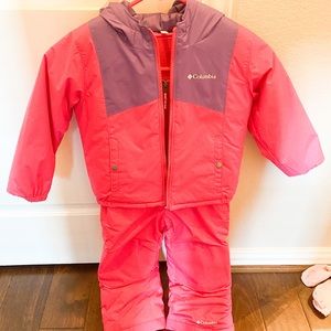 Kids 4T Columbia ski bib and reversible ski jacket